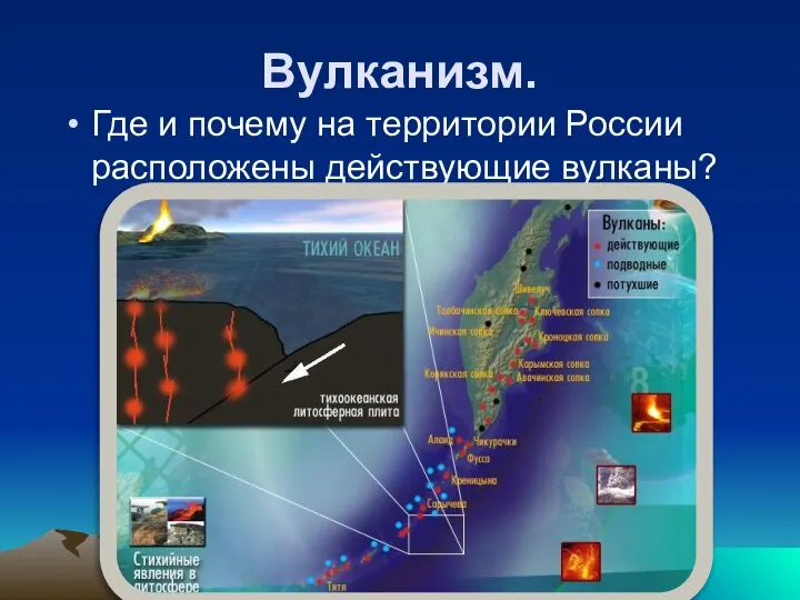 Вулканизм. Где и почему на территории России расположены действующие вулканы?