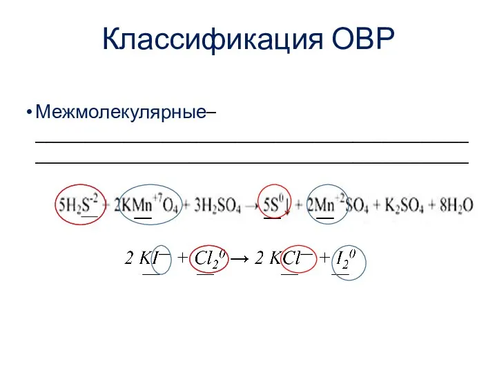 Классификация ОВР Межмолекулярные– __________________________________________________________________________________________