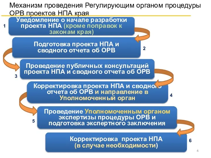 Подготовка проекта НПА и сводного отчета об ОРВ Механизм проведения Регулирующим органом