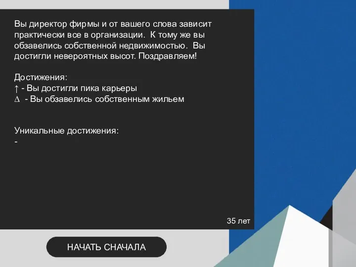 35 лет Вы директор фирмы и от вашего слова зависит практически все