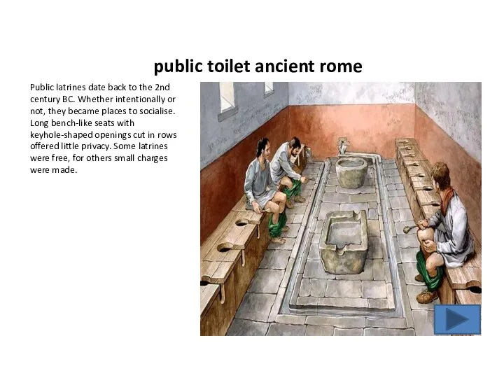 public toilet ancient rome Public latrines date back to the 2nd century