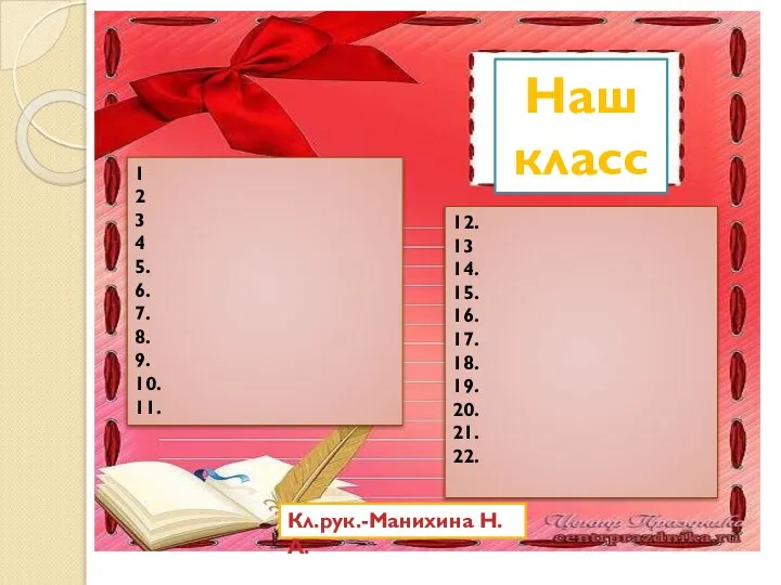 Наш класс 1 2 3 4 5. 6. 7. 8. 9. 10.