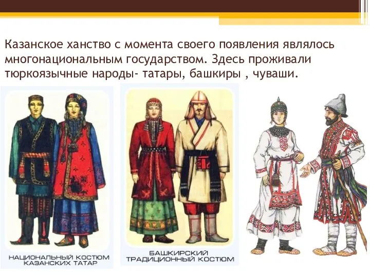 Казанское ханство с момента своего появления являлось многонациональным государством. Здесь проживали тюркоязычные