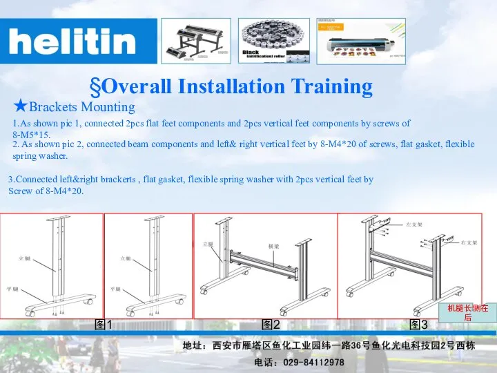 §Overall Installation Training ★Brackets Mounting 2. As shown pic 2, connected beam