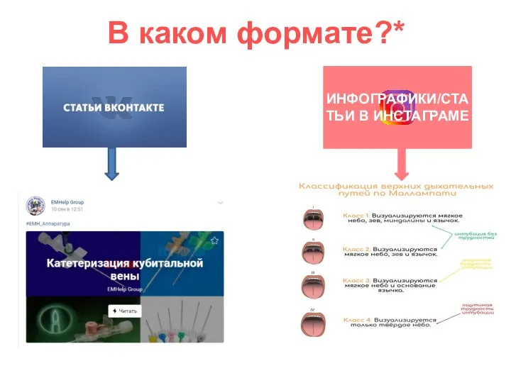 В каком формате?* ИНФОГРАФИКИ/СТАТЬИ В ИНСТАГРАМЕ