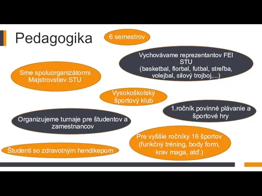 Pedagogika Vychovávame reprezentantov FEI STU (basketbal, florbal, futbal, streľba, volejbal, silový trojboj,...)