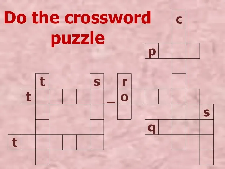 Do the crossword puzzle