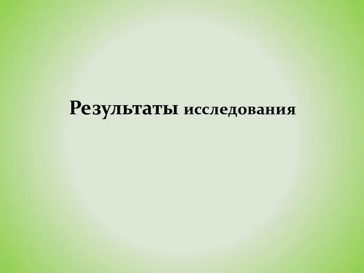 Результаты исследования