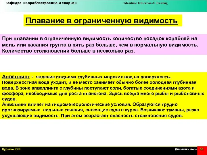 Плавание в ограниченную видимость При плавании в ограниченную видимость количество посадок кораблей