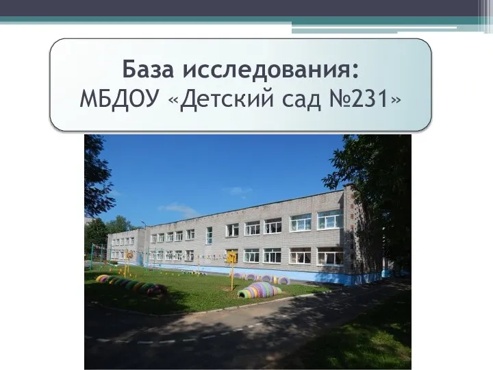 База исследования: МБДОУ «Детский сад №231»
