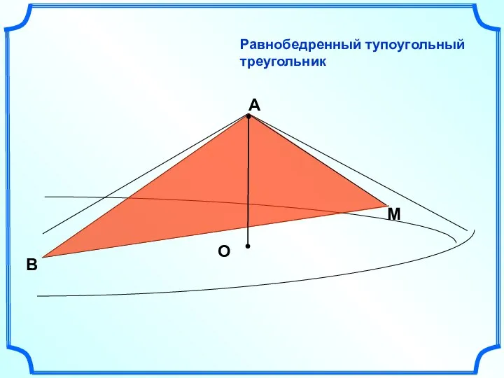 А О B M Равнобедренный тупоугольный треугольник
