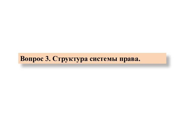 Вопрос 3. Структура системы права.