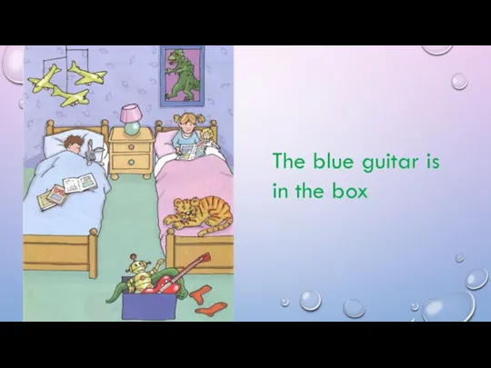 The blue guitar is in the box