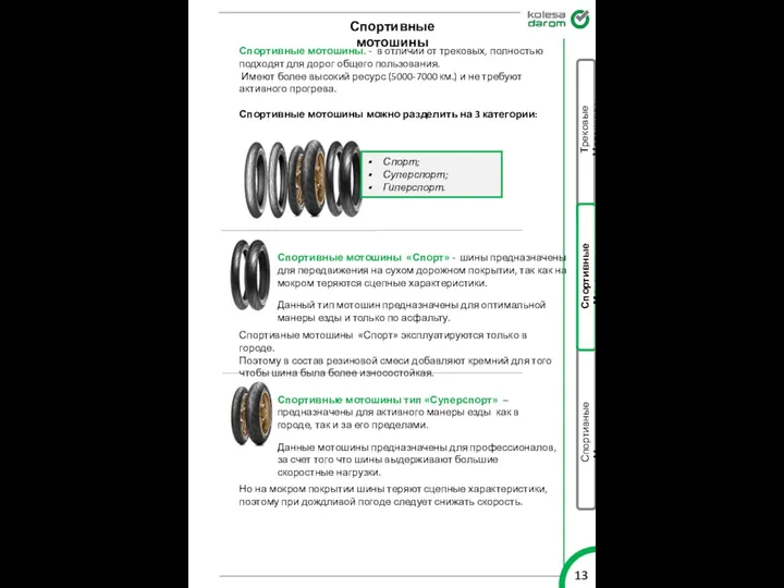 Спортивные мотошины Спортивные мотошины. - в отличии от трековых, полностью подходят для