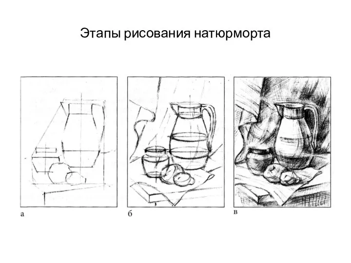 Этапы рисования натюрморта