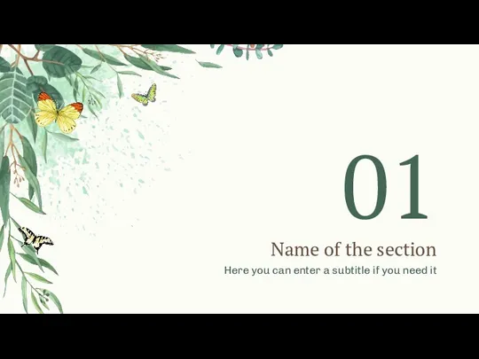 01 Name of the section Here you can enter a subtitle if you need it
