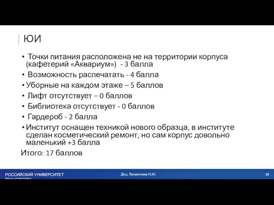 ЮИ Точки питания расположена не на территории корпуса (кафетерий «Аквариум») - 3