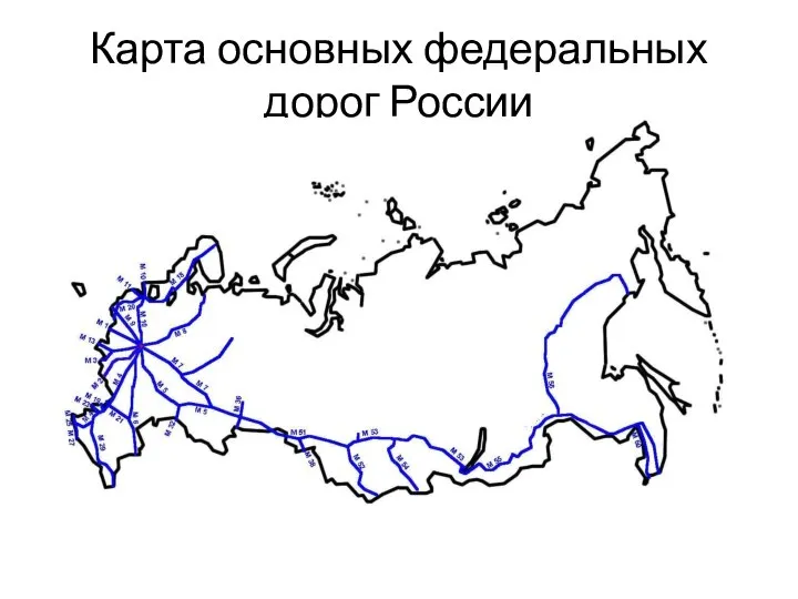 Карта основных федеральных дорог России