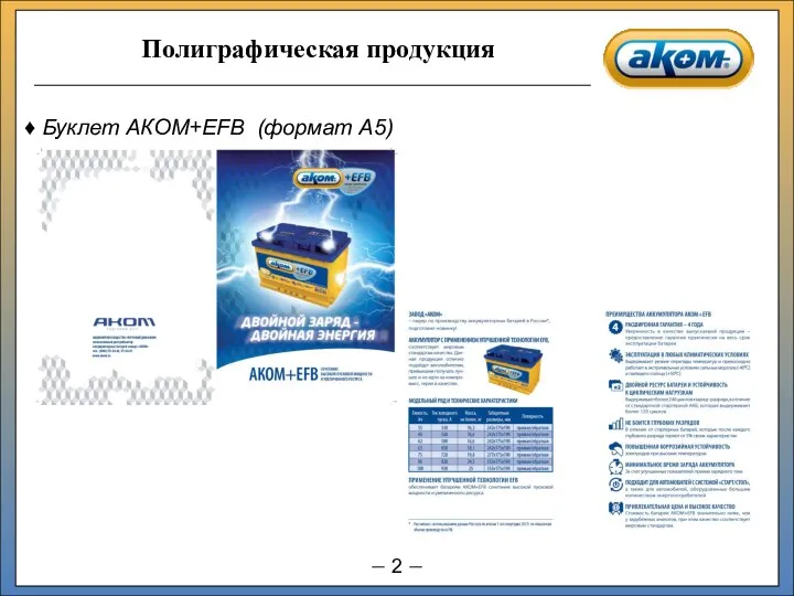 Буклет АКОМ+EFB (формат А5) Полиграфическая продукция