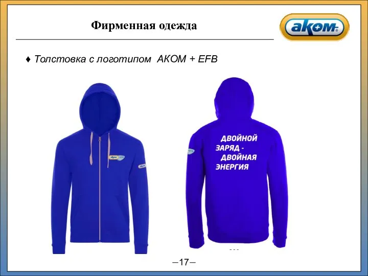 Толстовка с логотипом АКОМ + EFB
