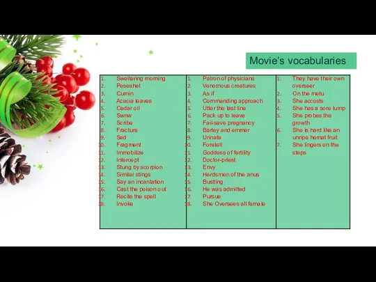 Movie’s vocabularies