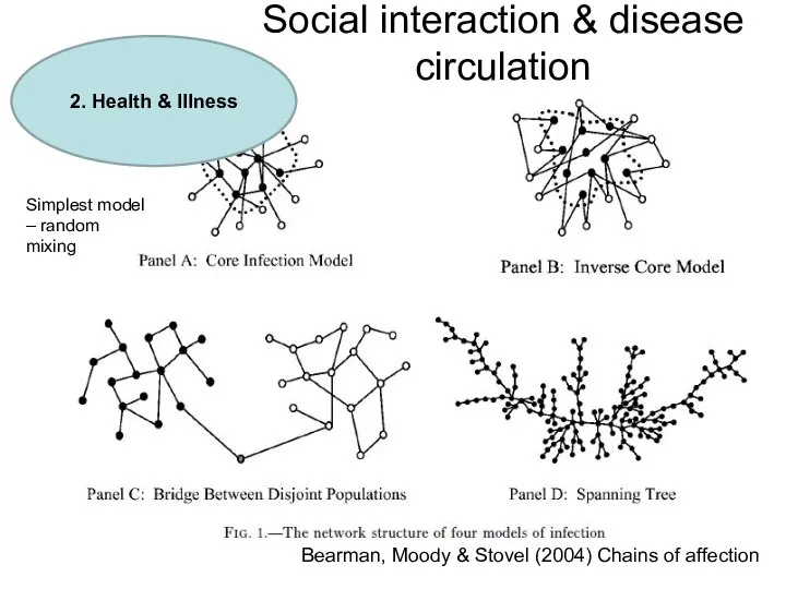 Social interaction & disease circulation Bearman, Moody & Stovel (2004) Chains of