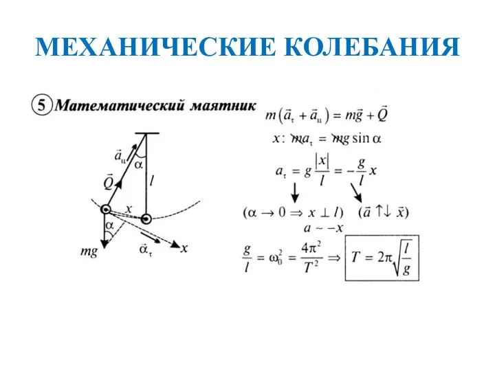 МЕХАНИЧЕСКИЕ КОЛЕБАНИЯ