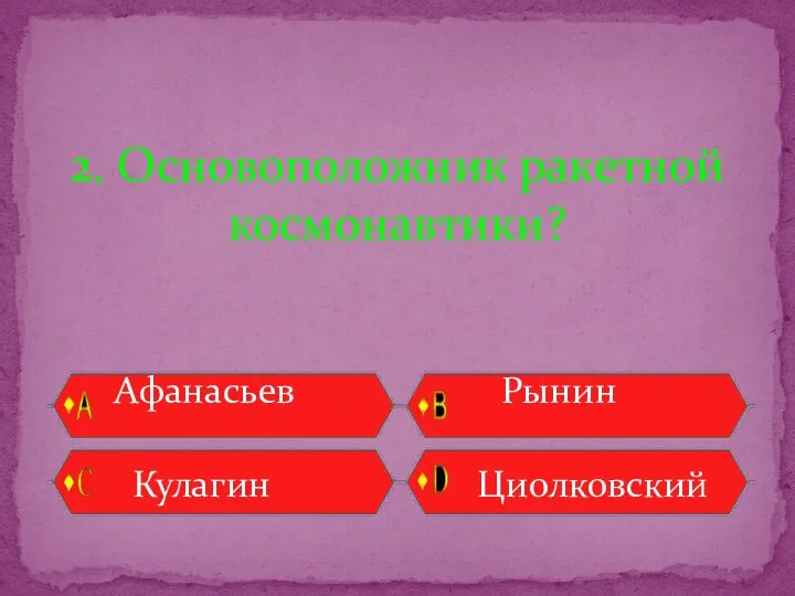 Афанасьев Рынин Кулагин Циолковский 2. Основоположник ракетной космонавтики?