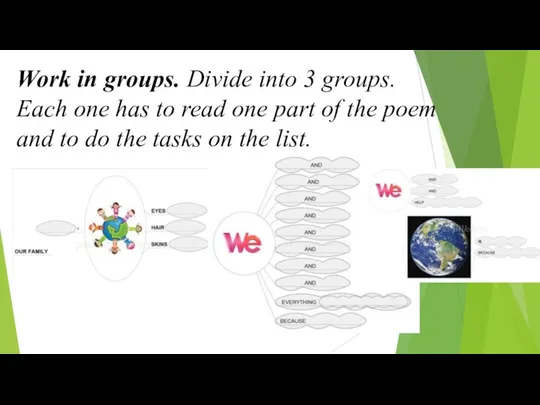 Work in groups. Divide into 3 groups. Each one has to read