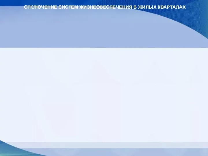 ОТКЛЮЧЕНИЕ СИСТЕМ ЖИЗНЕОБЕСПЕЧЕНИЯ В ЖИЛЫХ КВАРТАЛАХ