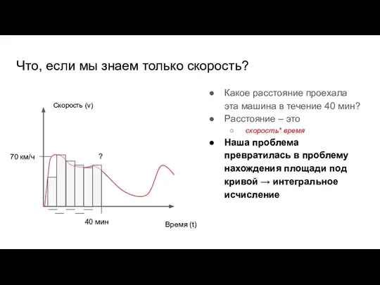 Что, если мы знаем только скорость? Какое расстояние проехала эта машина в