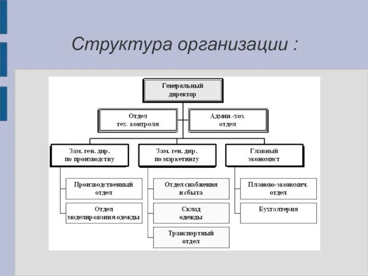 Структура организации :