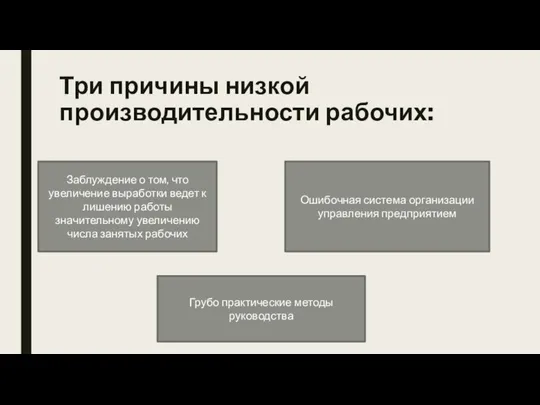 Три причины низкой производительности рабочих: Заблуждение о том, что увеличение выработки ведет