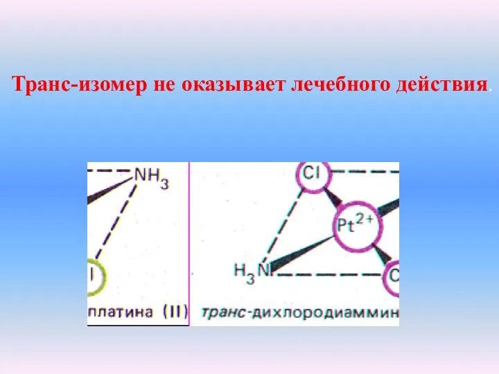Транс-изомер не оказывает лечебного действия.