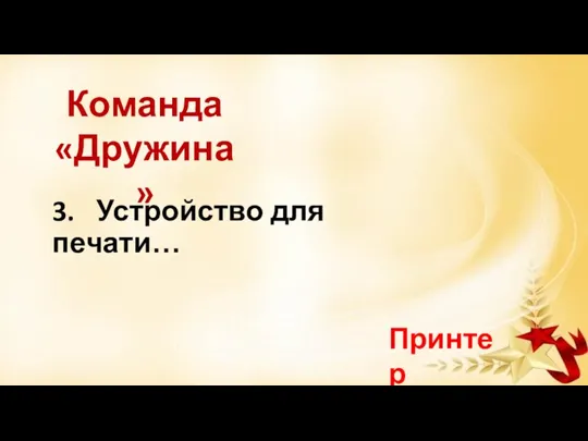 3. Устройство для печати… Принтер Команда «Дружина»