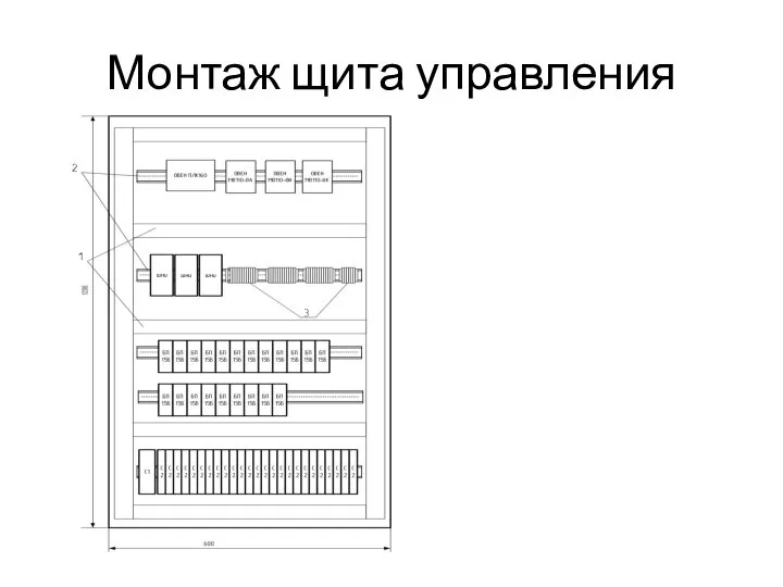 Монтаж щита управления