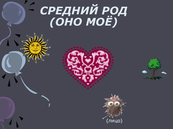 СРЕДНИЙ РОД (ОНО МОЁ) (лицо)