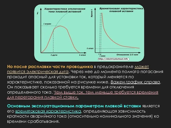 Но после расплавки части проводника в предохранителе может появится электрическая дуга. Через