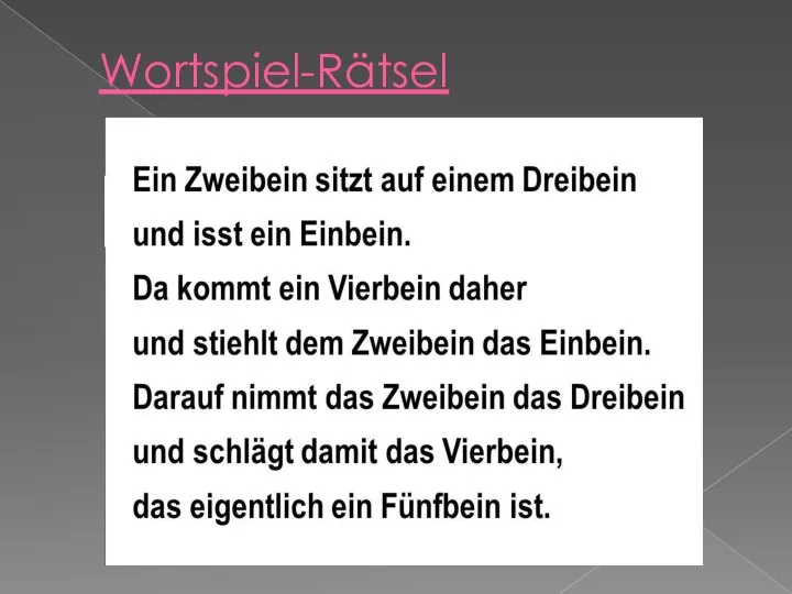 Wortspiel-Rätsel