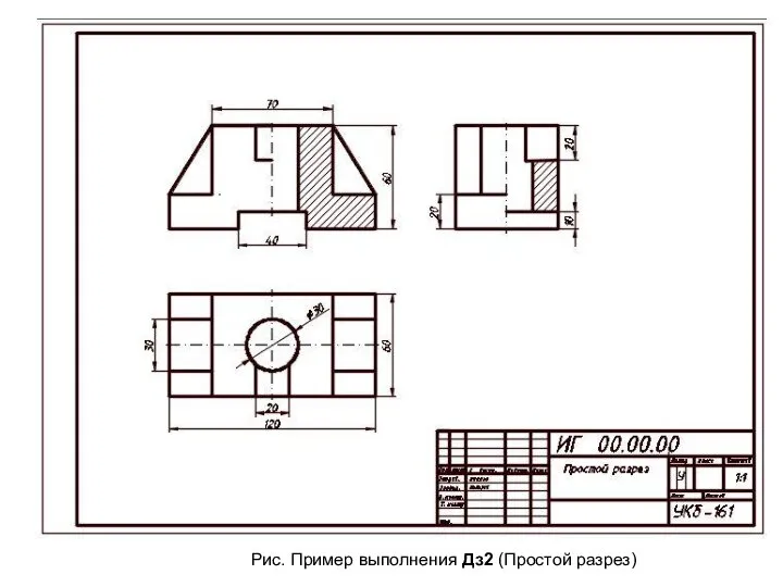 Рис. Пример выполнения Дз2 (Простой разрез)