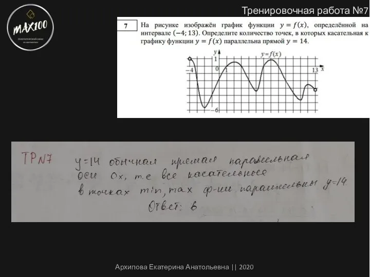 Тренировочная работа №7 Архипова Екатерина Анатольевна || 2020