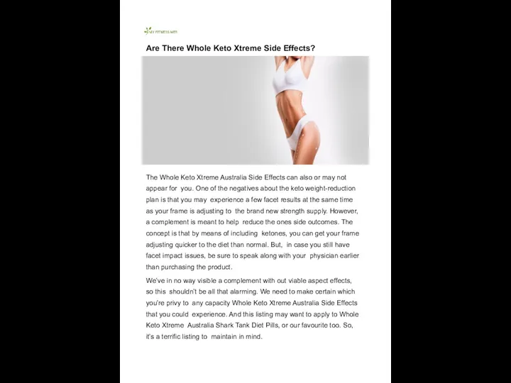 Are There Whole Keto Xtreme Side Effects? The Whole Keto Xtreme Australia