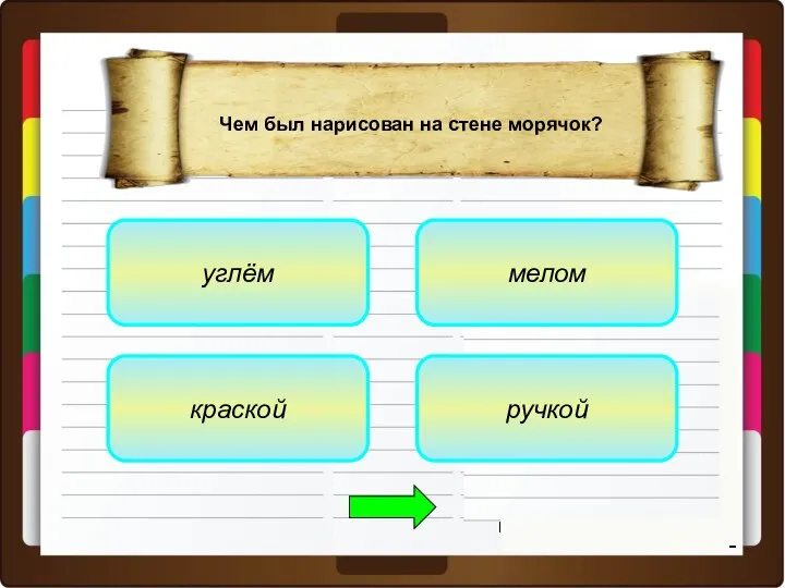 углём краской ручкой мелом Чем был нарисован на стене морячок?