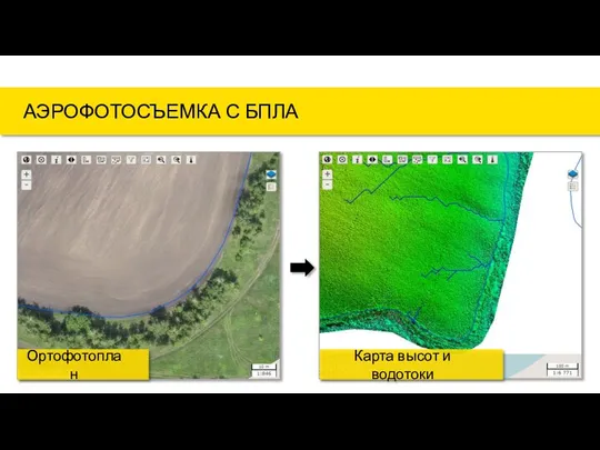 АЭРОФОТОСЪЕМКА С БПЛА Ортофотоплан Карта высот и водотоки