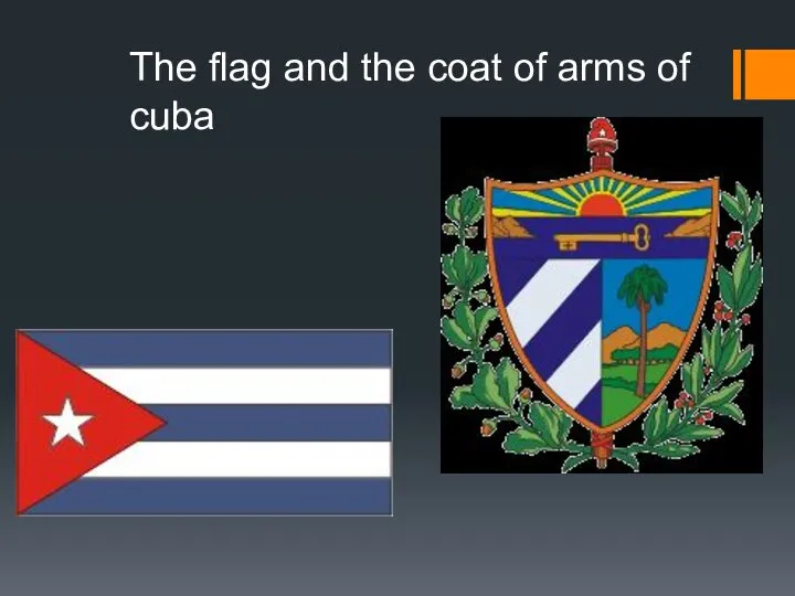 The flag and the coat of arms of cuba