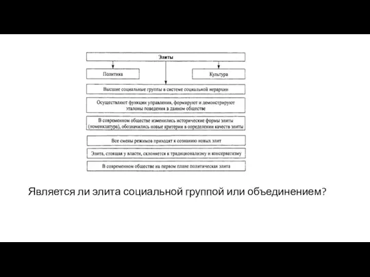 Является ли элита социальной группой или объединением?