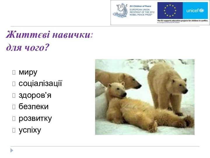 Життєві навички: для чого? миру соціалізації здоров’я безпеки розвитку успіху