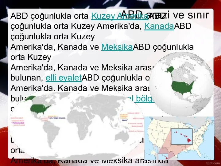 ABD arazi ve sınır ABD çoğunlukla orta Kuzey AmerikaABD çoğunlukla orta Kuzey