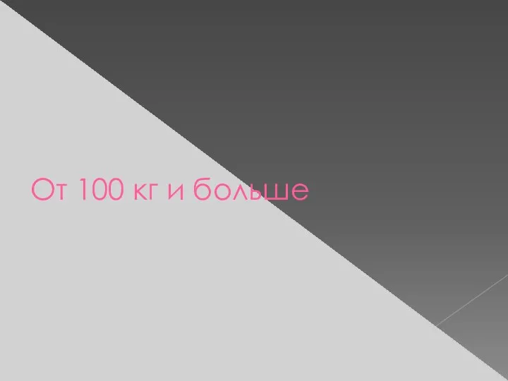 От 100 кг и больше