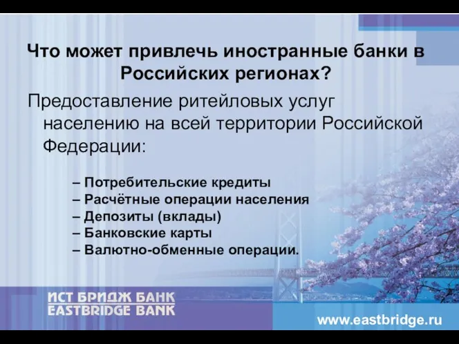 Предоставление ритейловых услуг населению на всей территории Российской Федерации: Что может привлечь